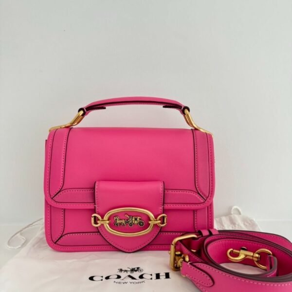 COACH hero 復古金屬馬車LOGO翻蓋三層兩用包