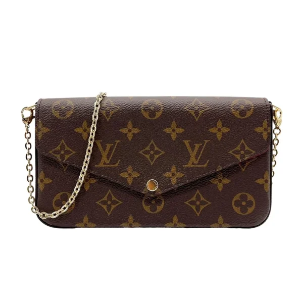 Louis Vuitton Felicie Pochette 字花帆布鍊帶斜揹/手拿包