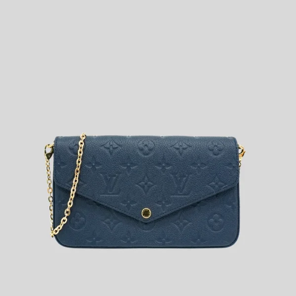 Louis Vuitton 壓花牛皮金鍊斜背包