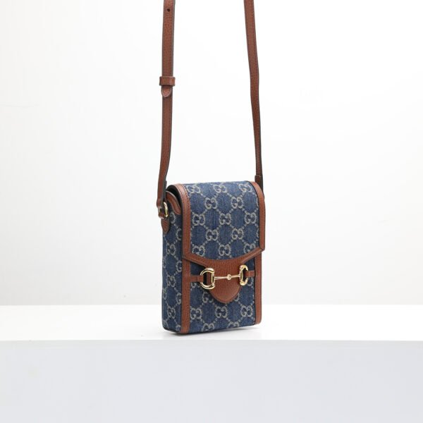 Gucci Horsebit 1955 新款牛仔手機包：圖片 2